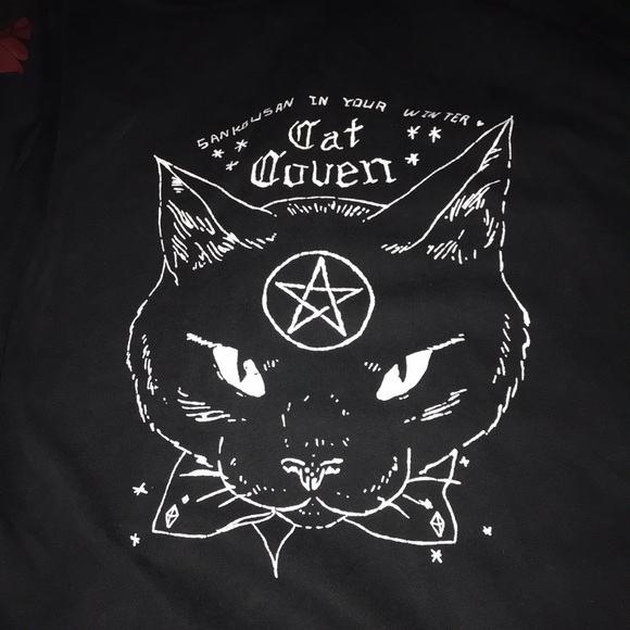 Sankousan Sweaters - * SOLD * 🖤SANKOUSAN CAT COVEN SWEATER WITH FAUX FUR LINING SIZE S🖤